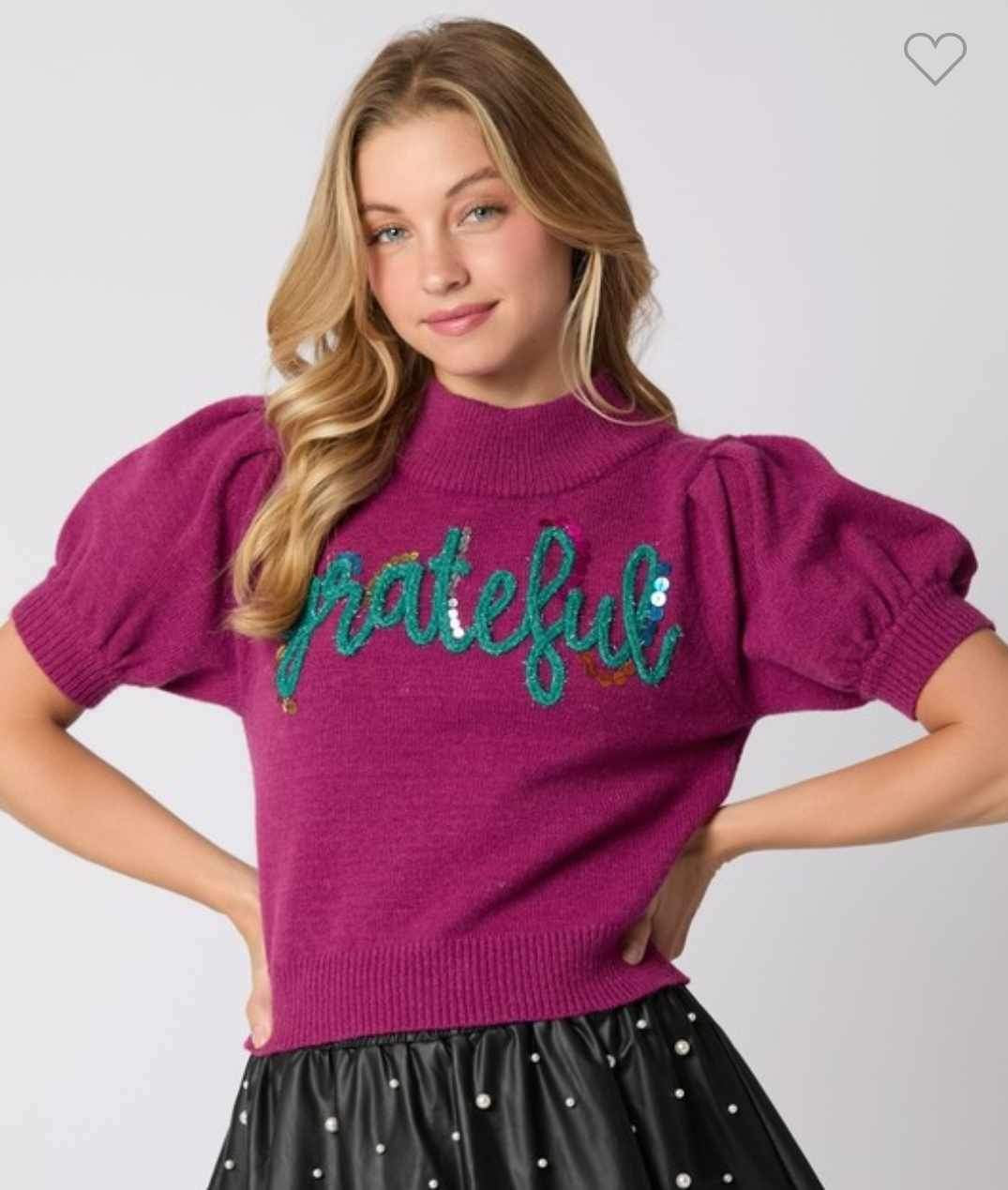 Grateful Puff Sleeve Sweater