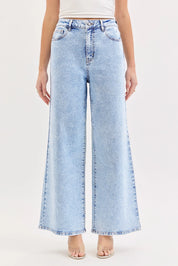 ALL OVER RHINESTONE- Wide Leg Denim