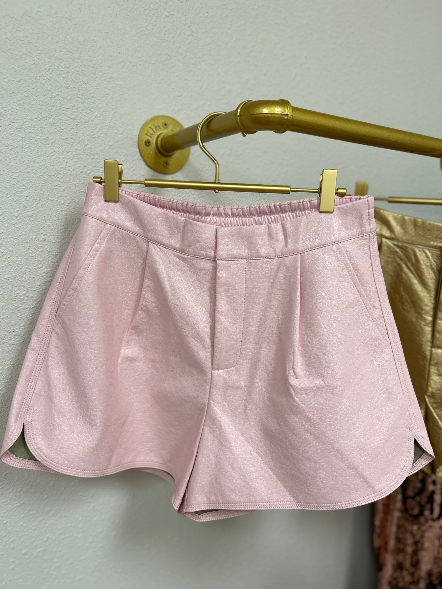 Pleather Shorts - Pink