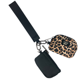 LULU MAC- Black/Leopard Double Pouch Wristlets