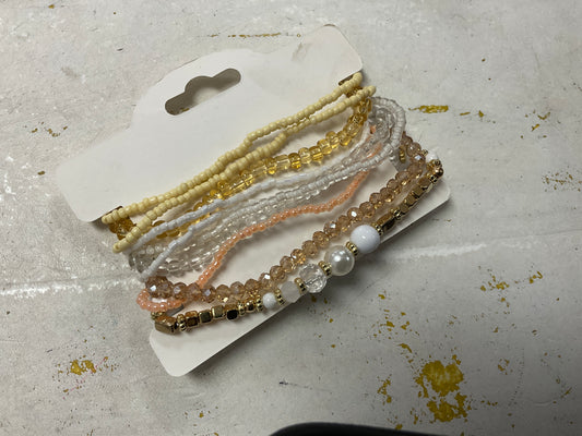 Light Pink & Pastel Yellow Stretchy Bracelet Set