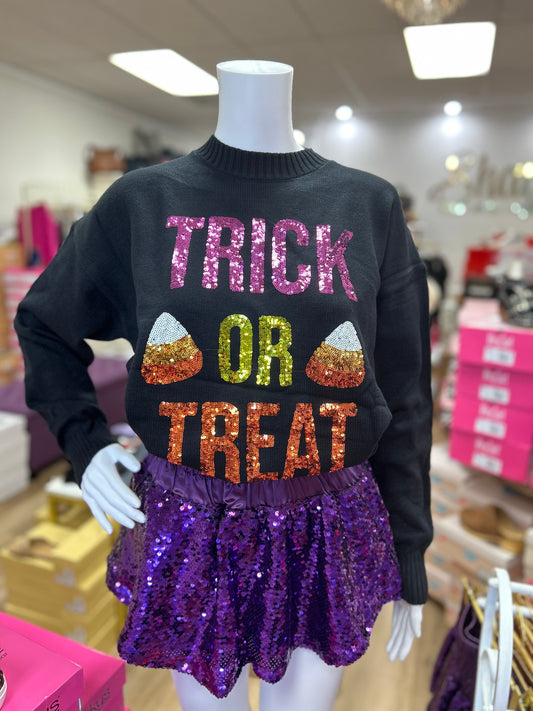 Trick Or Treat Sequin Sweater