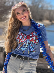 Callie Ann Patriotic Bow Tee