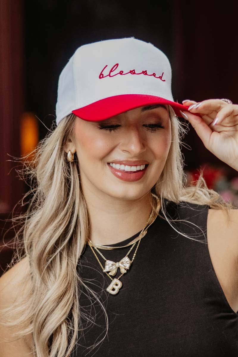 Blessed (Cursive) Two-Toned Vintage Hat