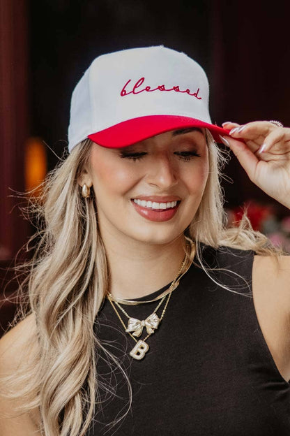 Blessed (Cursive) Two-Toned Vintage Hat
