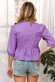Mardi Gras Open Front Babydoll Top
