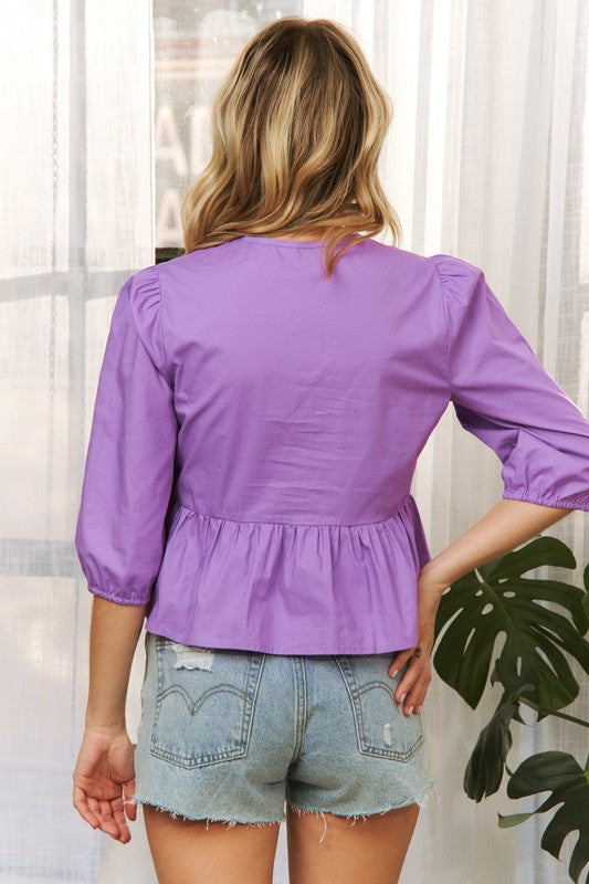 Mardi Gras Open Front Babydoll Top