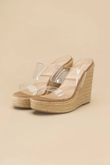 Big Fan Slip On Wedge - Clear