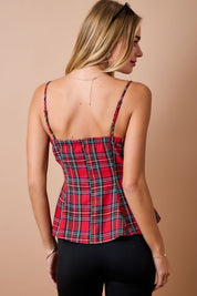 Plaid Fit & Flare Top