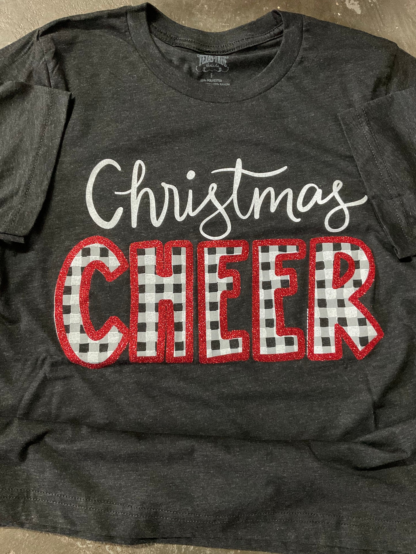 Charcoal Glitter Christmas Cheer Tee