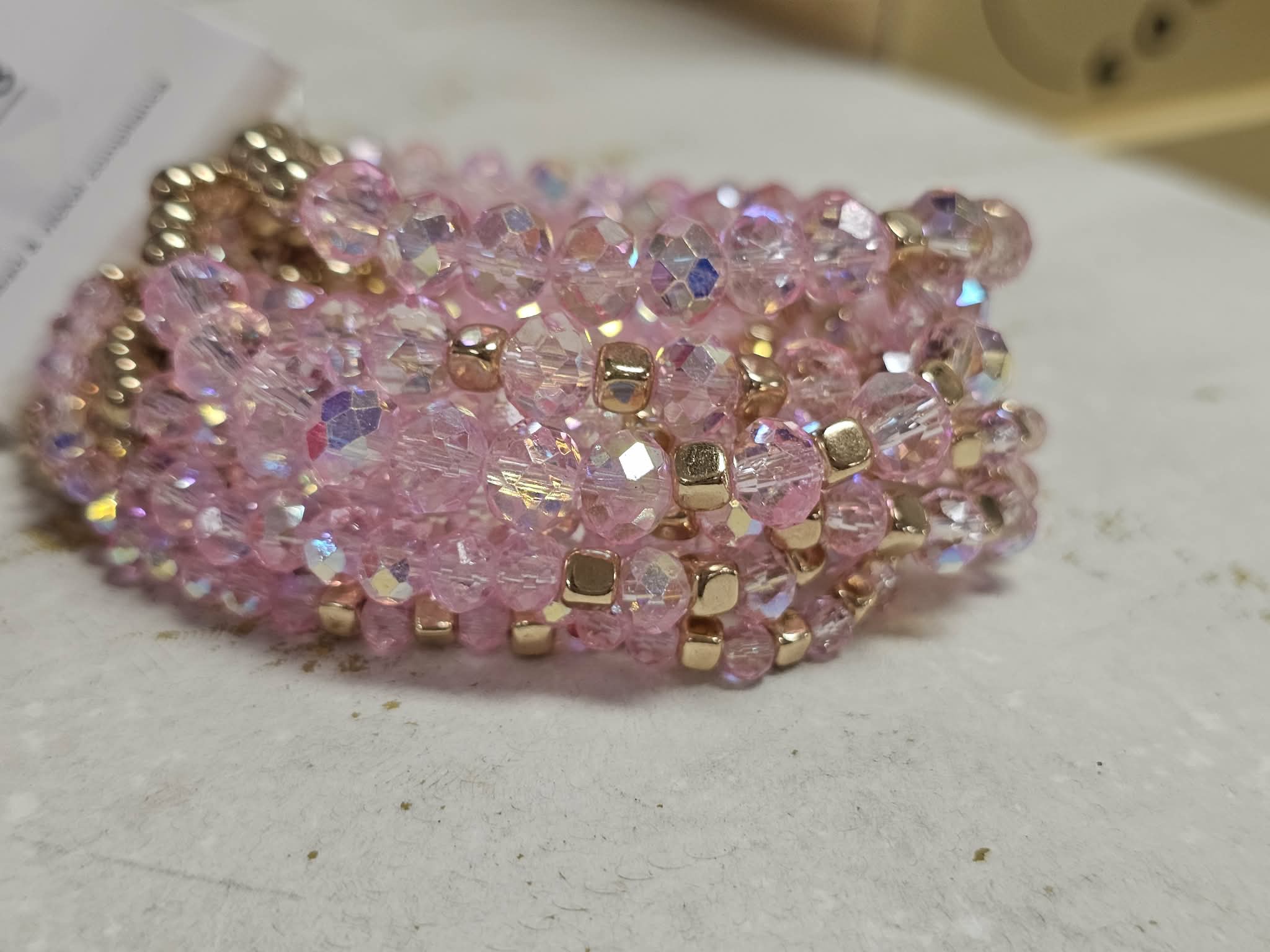 CRYSTAL BEAD MULTI ROW STRETCH BRACELET SET, SB 8406