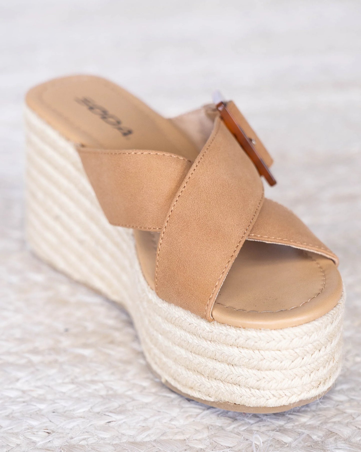 Manta Espadrille Wedge -Tan