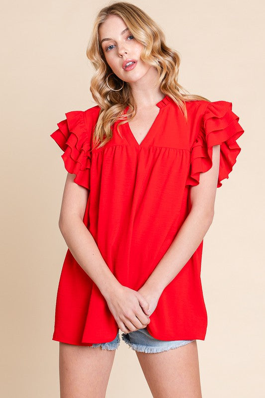 Airflow Ruffle Sleeve Top