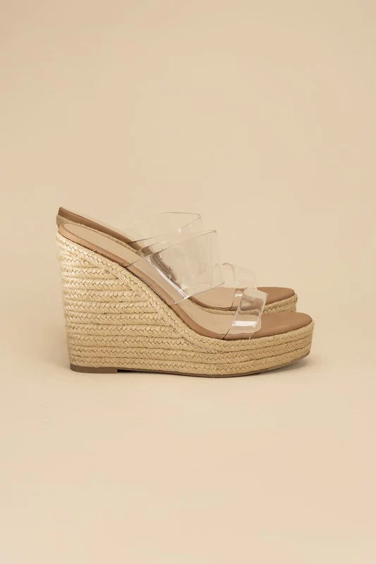 Big Fan Slip On Wedge - Clear