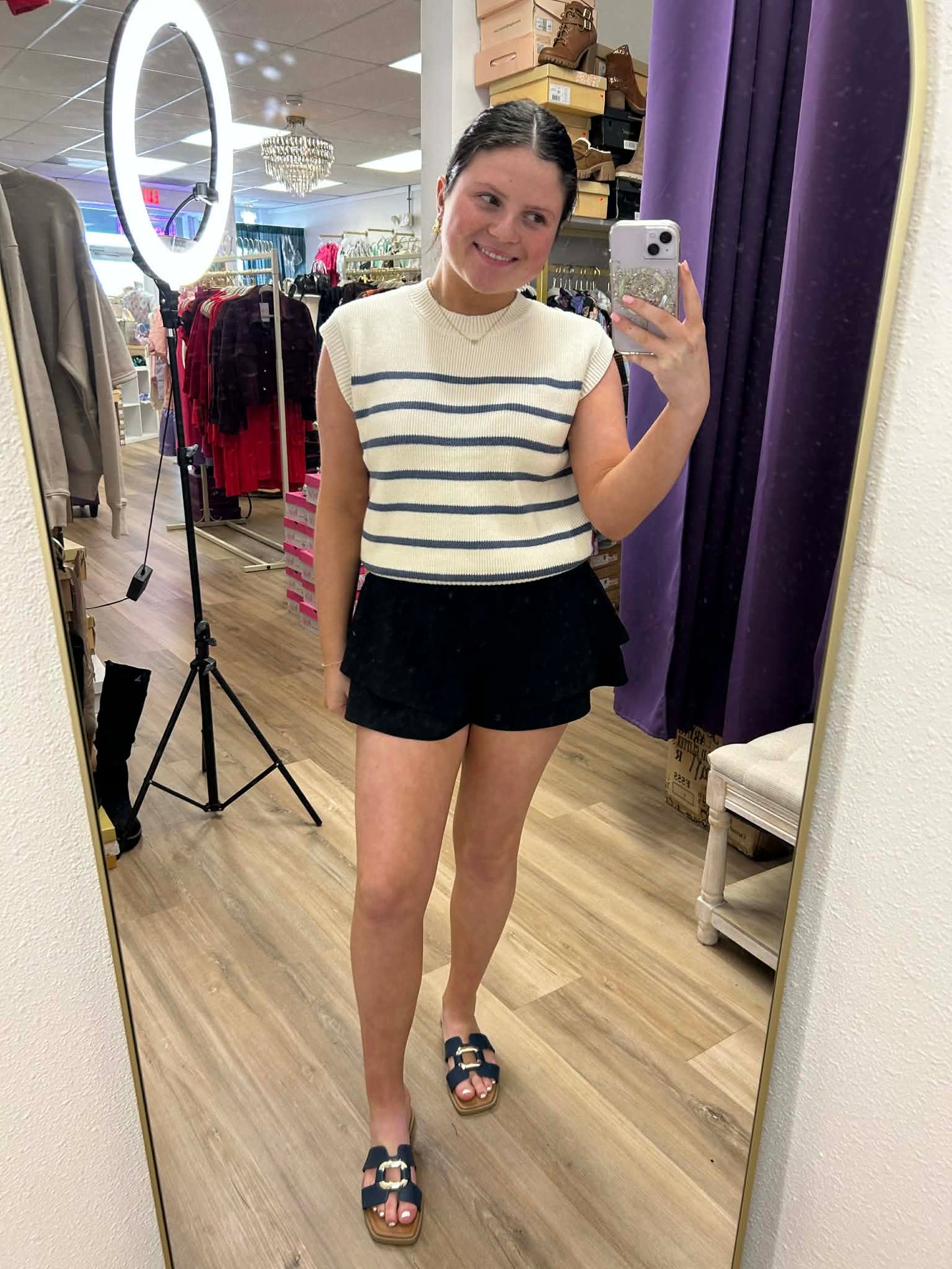 Bliss- Striped Sweater Top