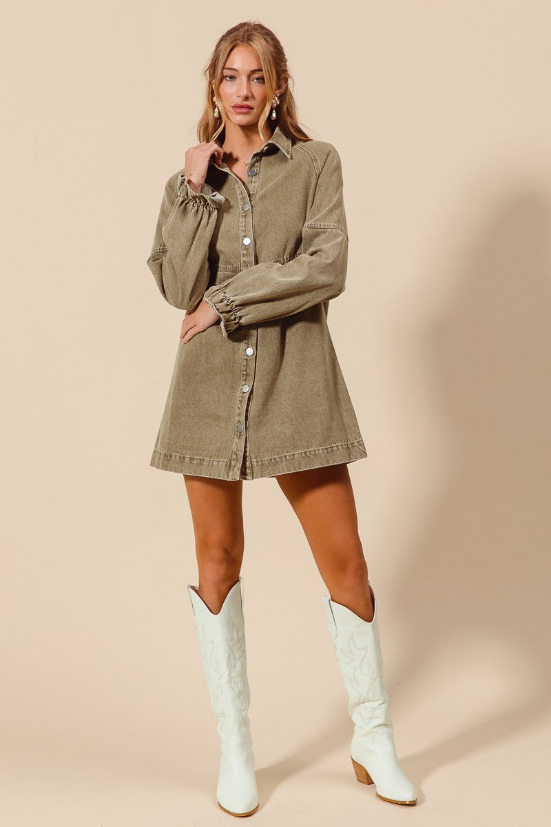 Sidney- Washed Denim Dress