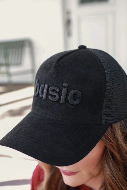 Basic - Embroidered Suede Snap Back Baseball Cap