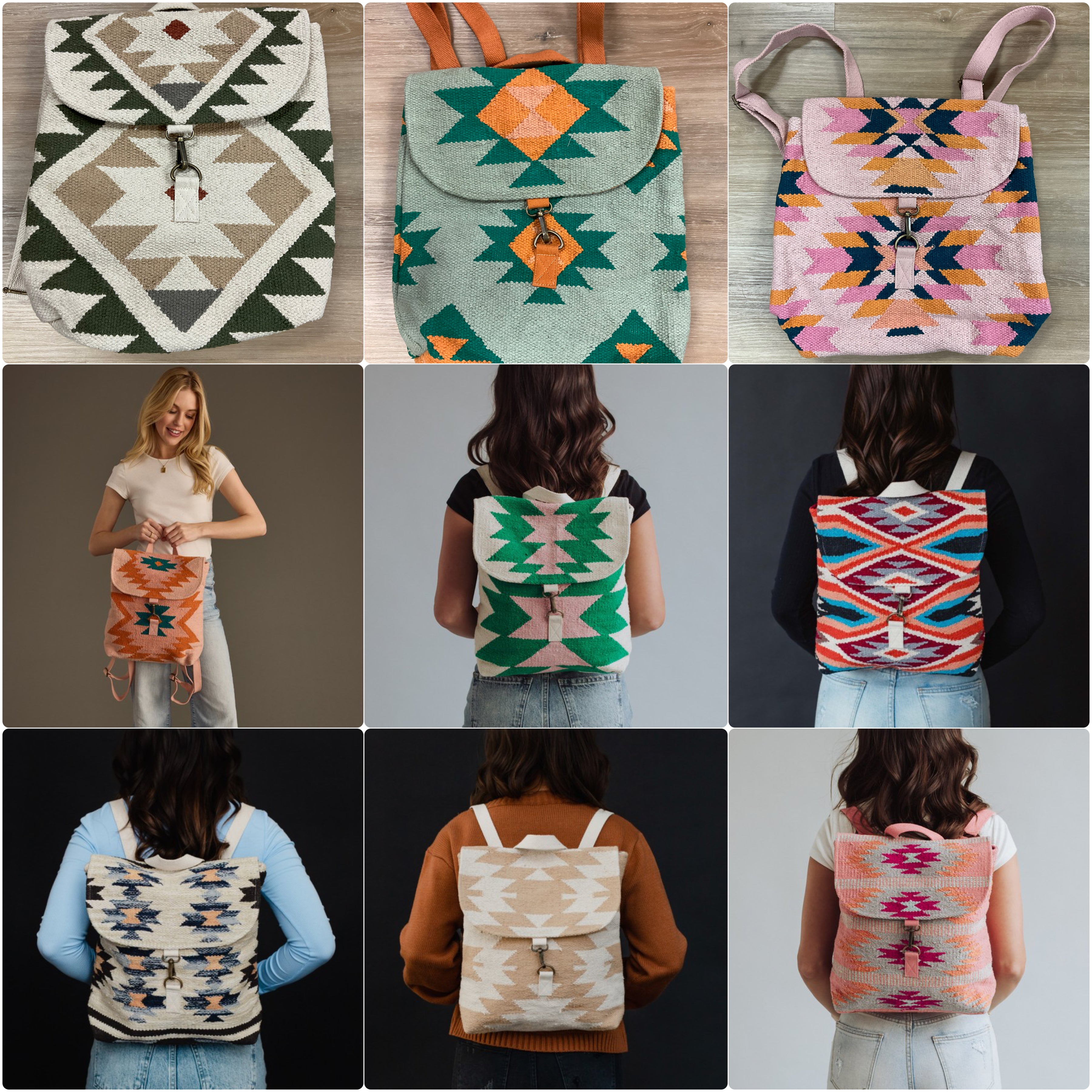 Woven Aztec Backpack