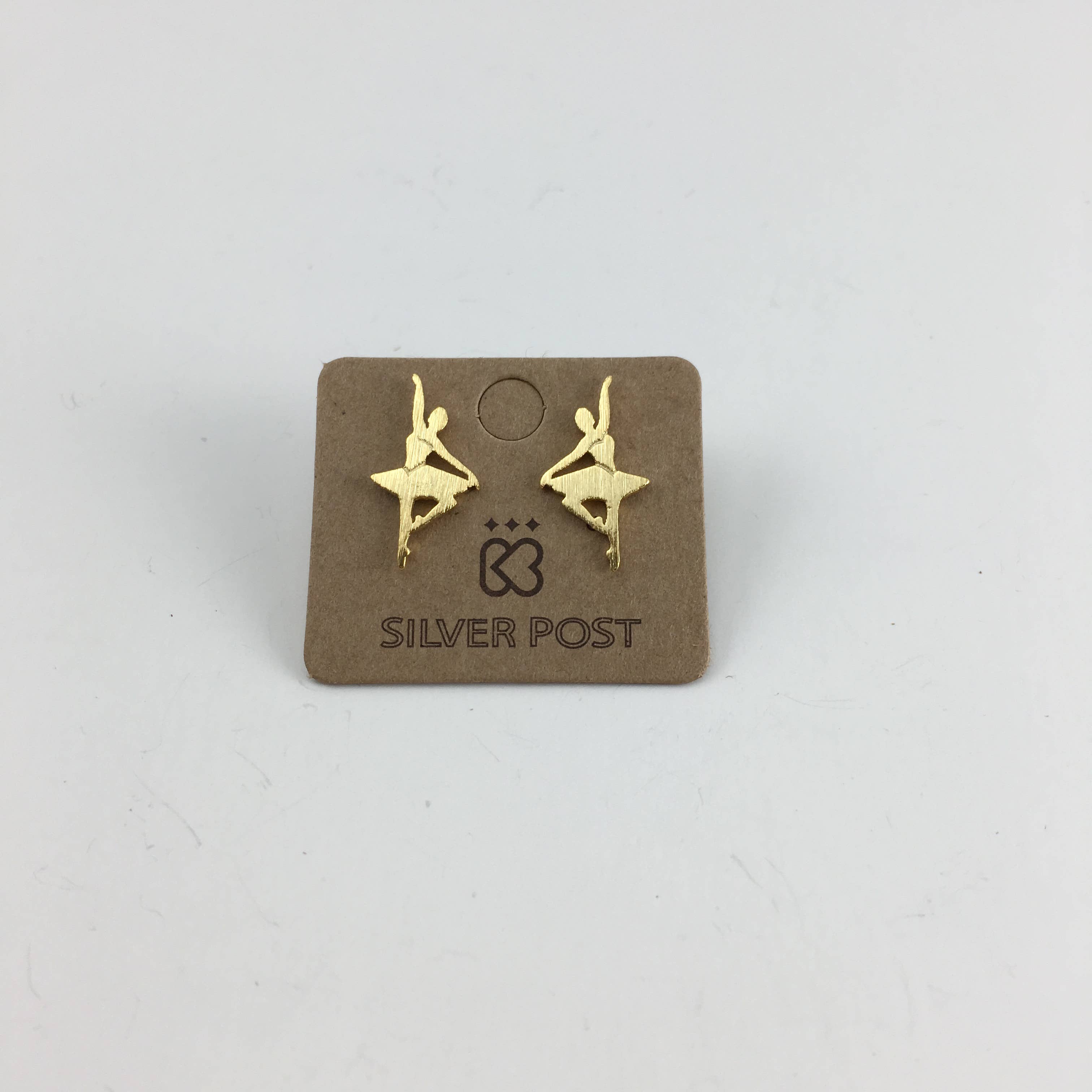 Dainty gold ballerina post earrings