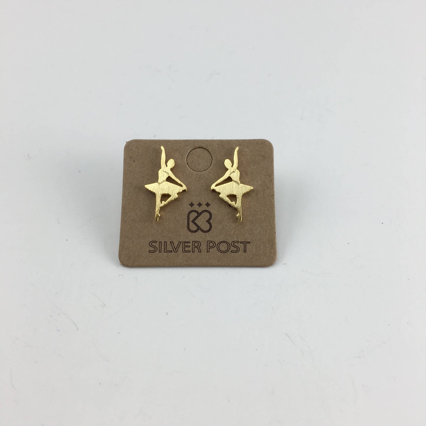 Dainty gold ballerina post earrings