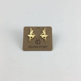 Dainty gold ballerina post earrings