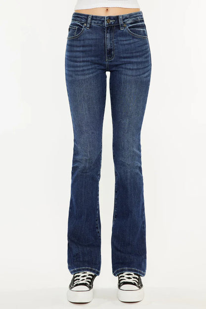 Marla High Rise Skinny Bootcut Jeans - Medium Wash