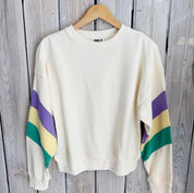 MG Pastel Stripe Sweatshirt-ivory