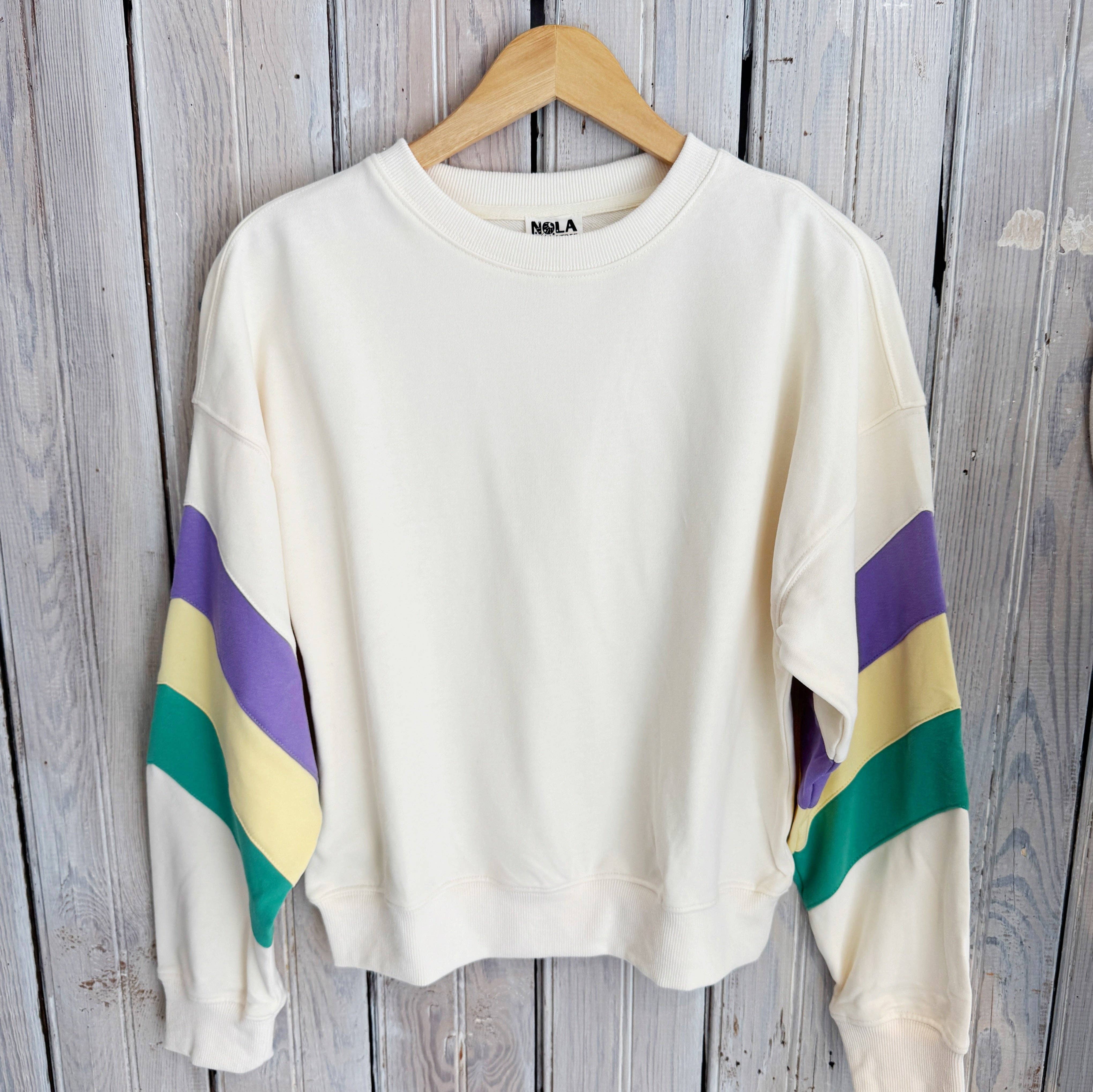 MG Pastel Stripe Sweatshirt-ivory