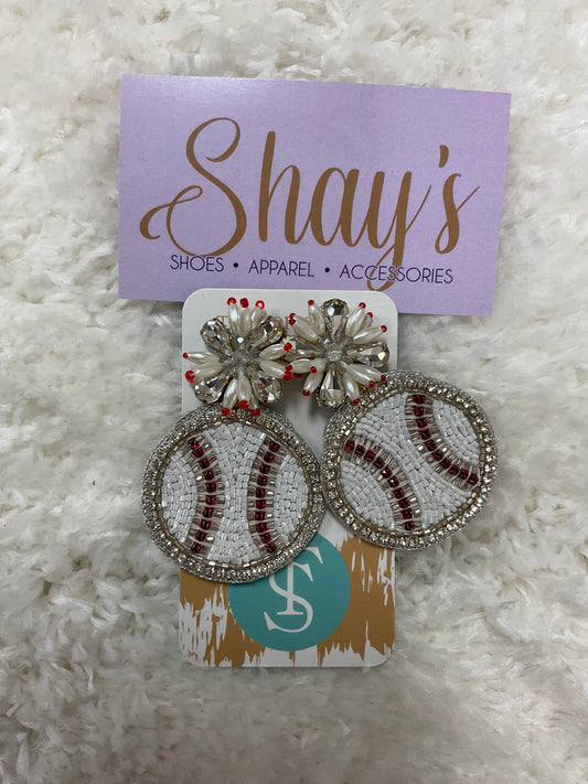 Taylor Shaye Rhinestone Baseball Earrings