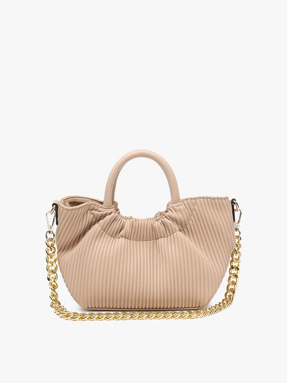 Valency Pleated Satchel - Taupe