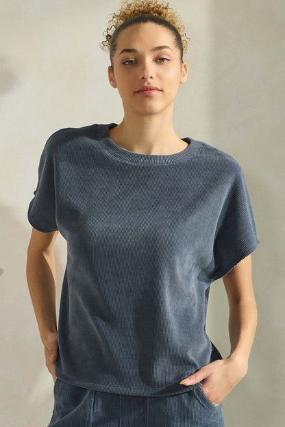Corduroy Short Sleeve Top