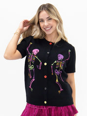 The Dancing Skeletons- Short Sleeve Cardigan