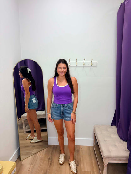 Women's Two Tone U Neckline Seamless Tank