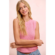 JESSIE- TEXTURED KNIT SLEEVELESS TOP