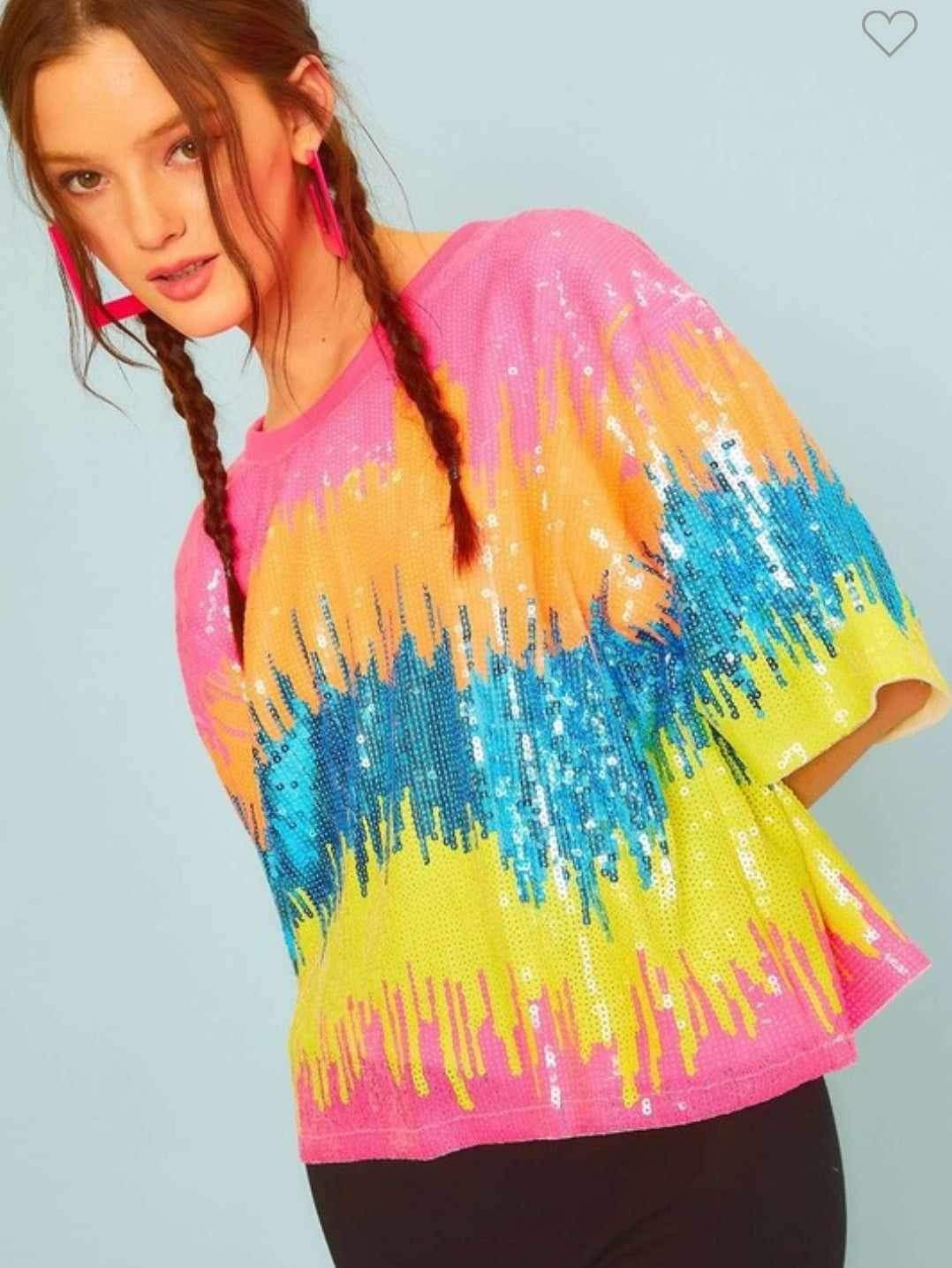 Neon Sequin Shirt