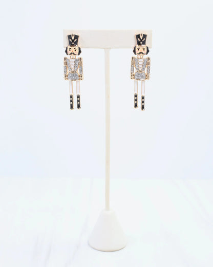 Naughty or Nice Nutcracker Earring Silver