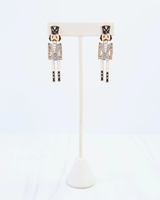 Naughty or Nice Nutcracker Earring Silver