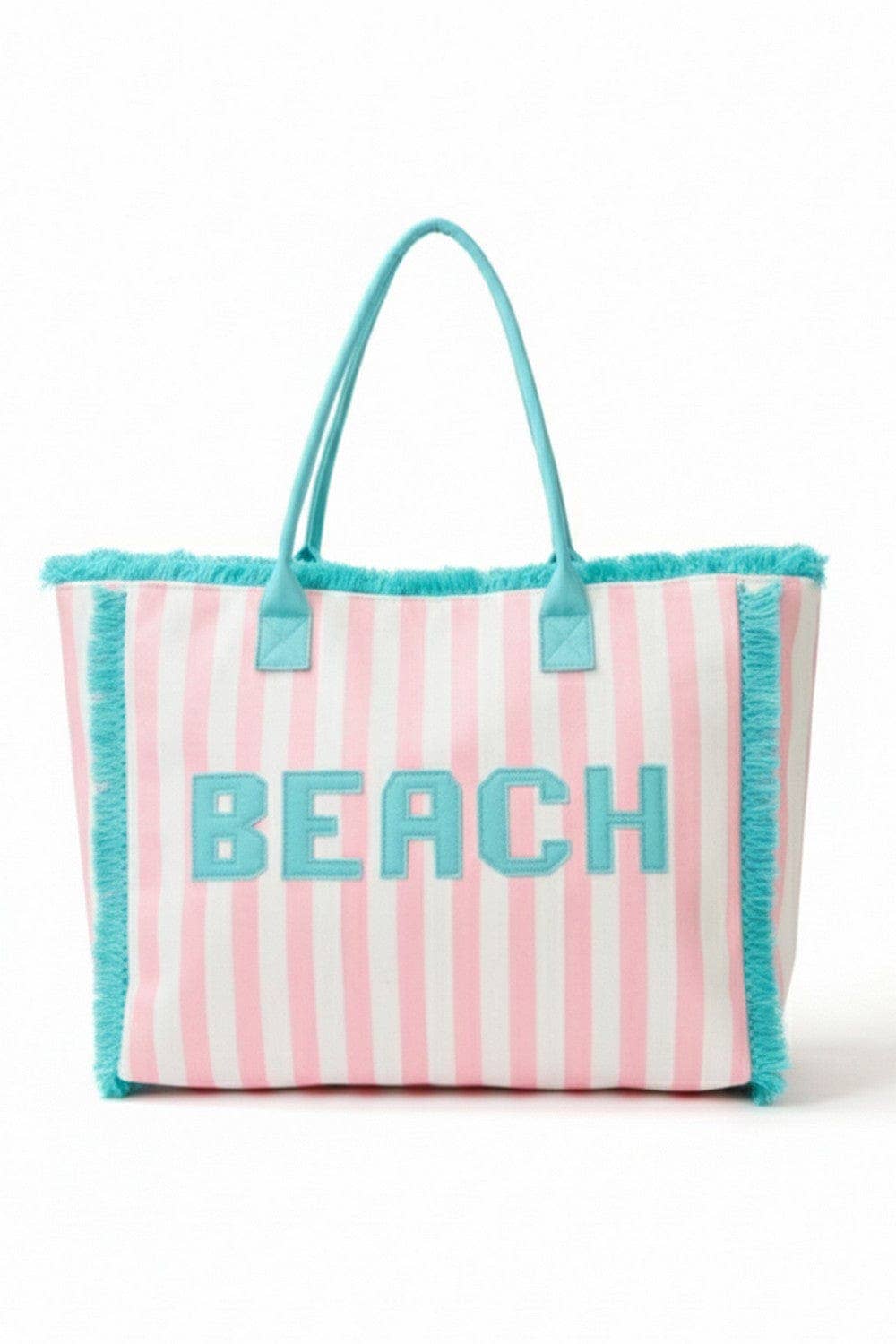 Striped Terry Cloth Beach Tote Bag