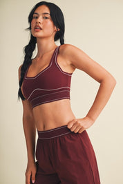 Contrast Threads Sports Bra