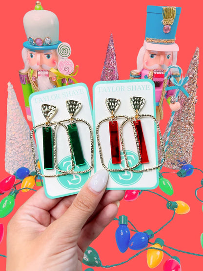 Taylor Shaye-Christmas Mirror Stick Hoops