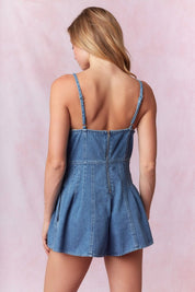Scallop Trim Bow Detail Romper