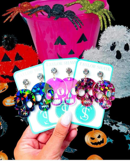 Taylor Shaye Multi-Dimensional Skull Earrings