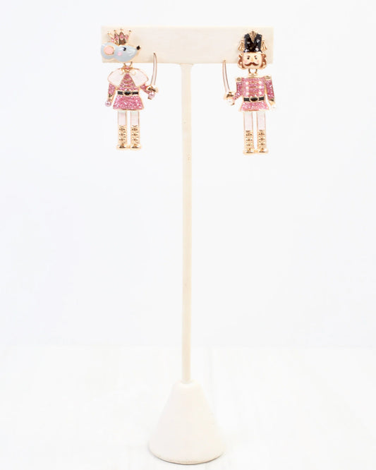Nutcracker King Earring Pink