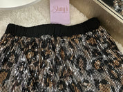 Metallic Brown Leopard Sequin Drawstring Shorts