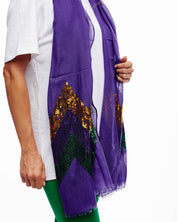 Mardi Gras Chevron Sequin Scarf Purple