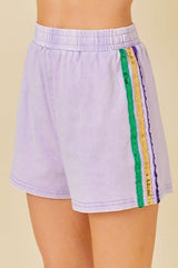 Mardi Gras Sequin Stripe Trim Short