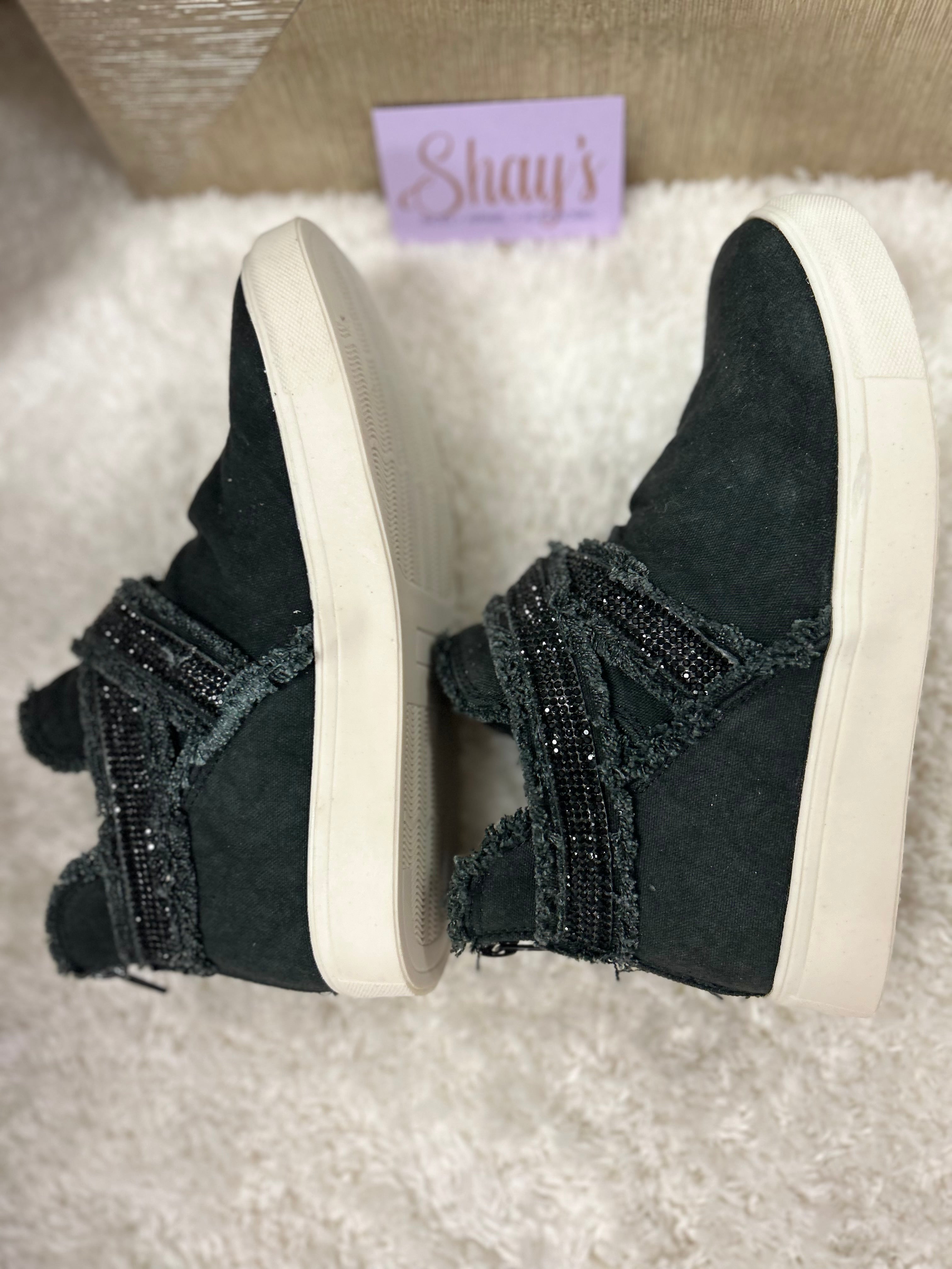 Very G Flora- Black Distressed Rhinestone High Top-FINAL SALE