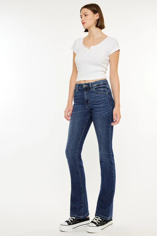 Marla High Rise Skinny Bootcut Jeans - Medium Wash