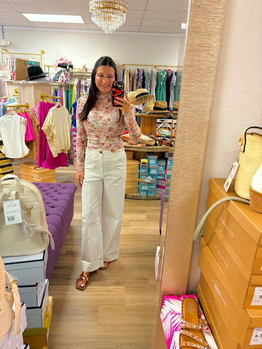 High Rise Stitch Seamed Crop Pants