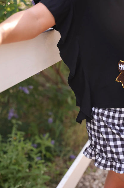 Sideline Sparkle Ruffle Top